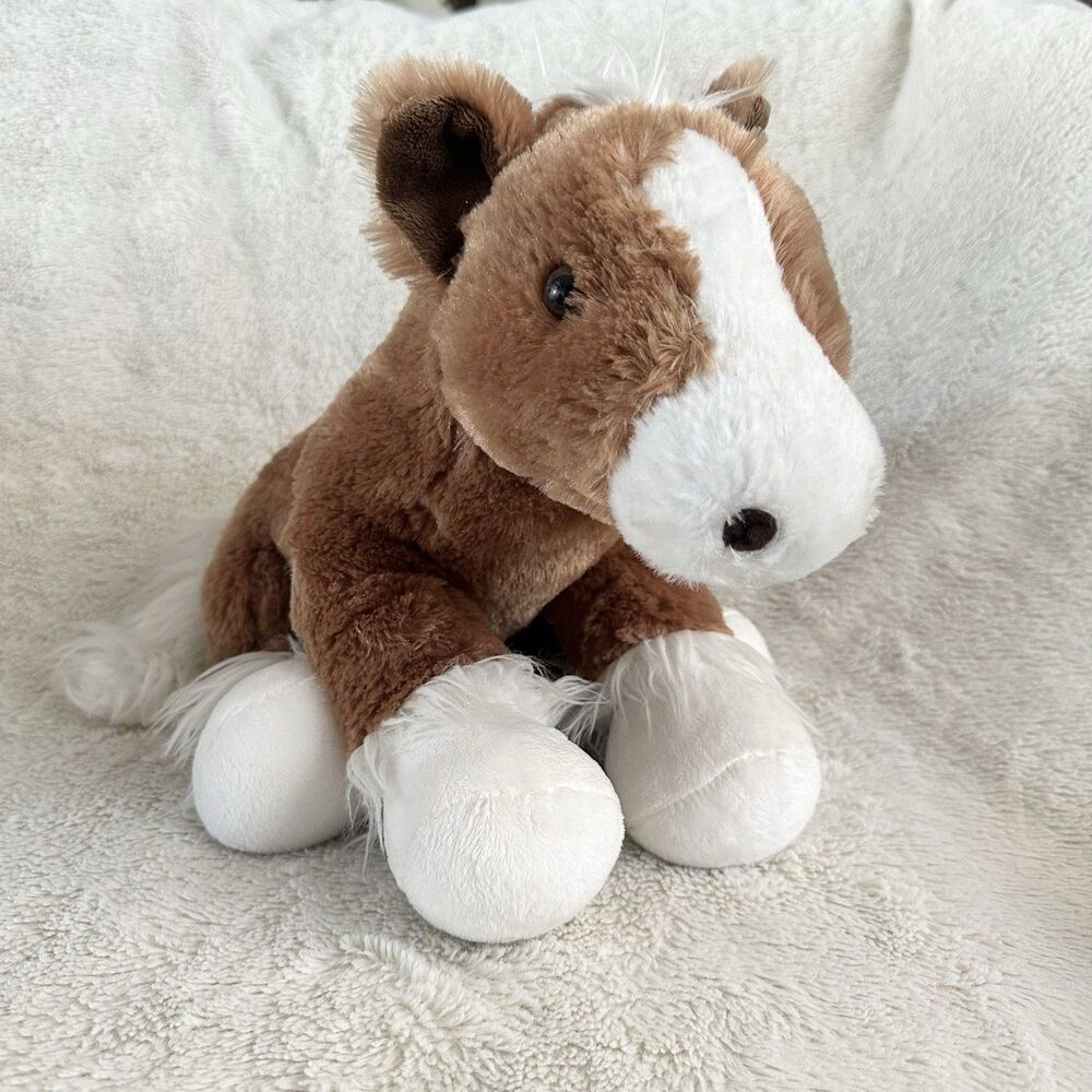 Build A Bear BAB Clydesdale Horse Plush Brown White Toy Pony Stuffed Animal